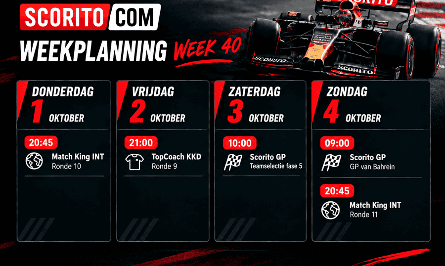 Weekplanning Week 40 Klein