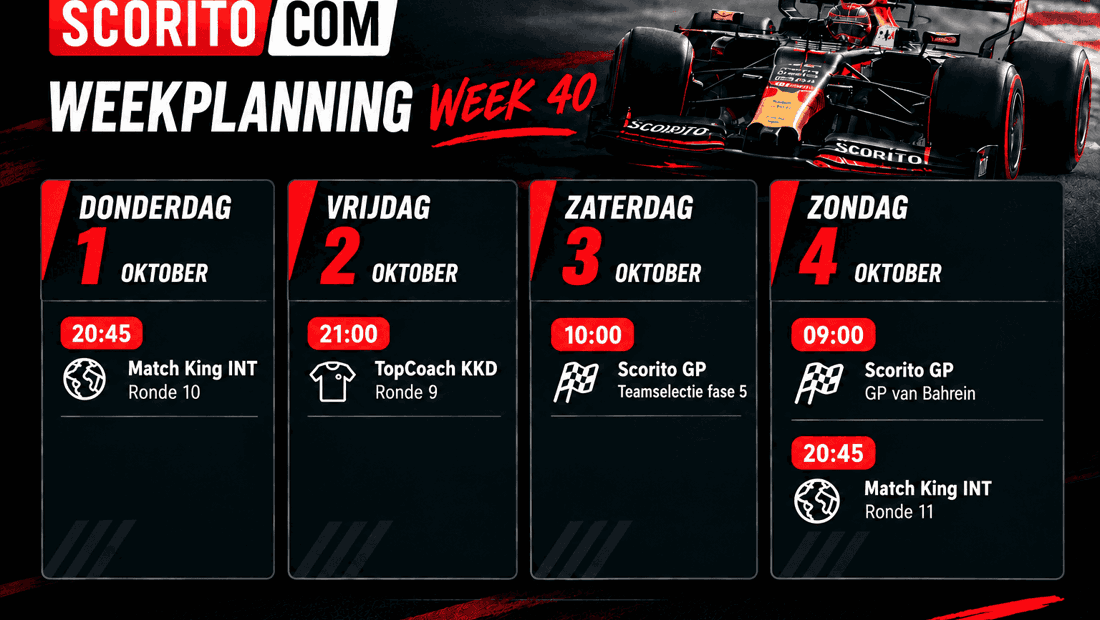 Weekplanning Week 40 Klein