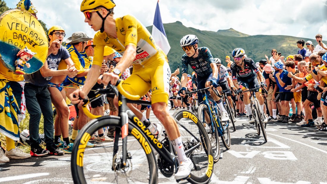 Tour De France Chris Auld Photo Stage 11 2024 Tadej Pogacar Jonas Vingegaard Yellow Jersey