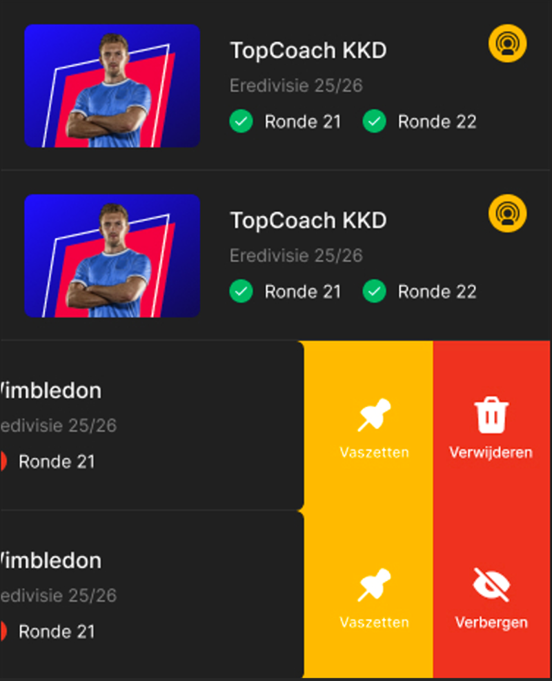 Verbergen Verwijderen