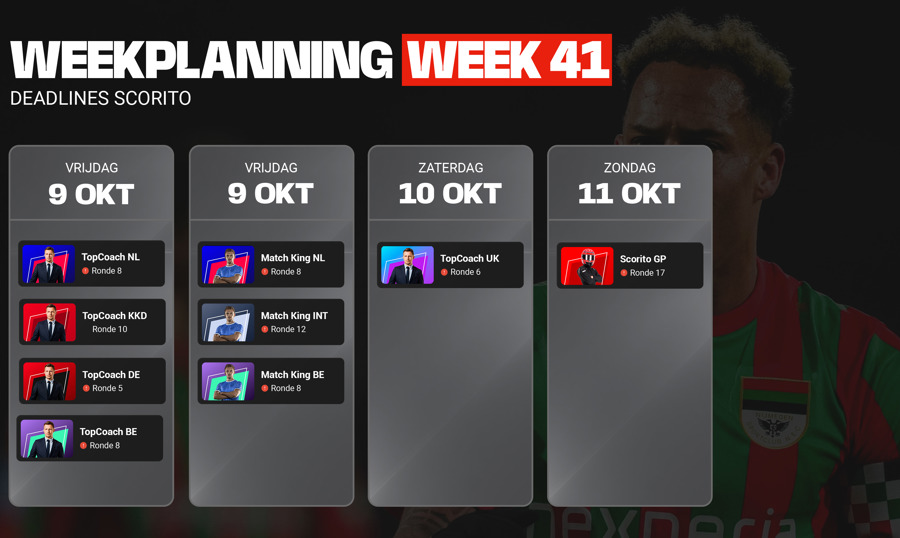 Weekplanning Week 41