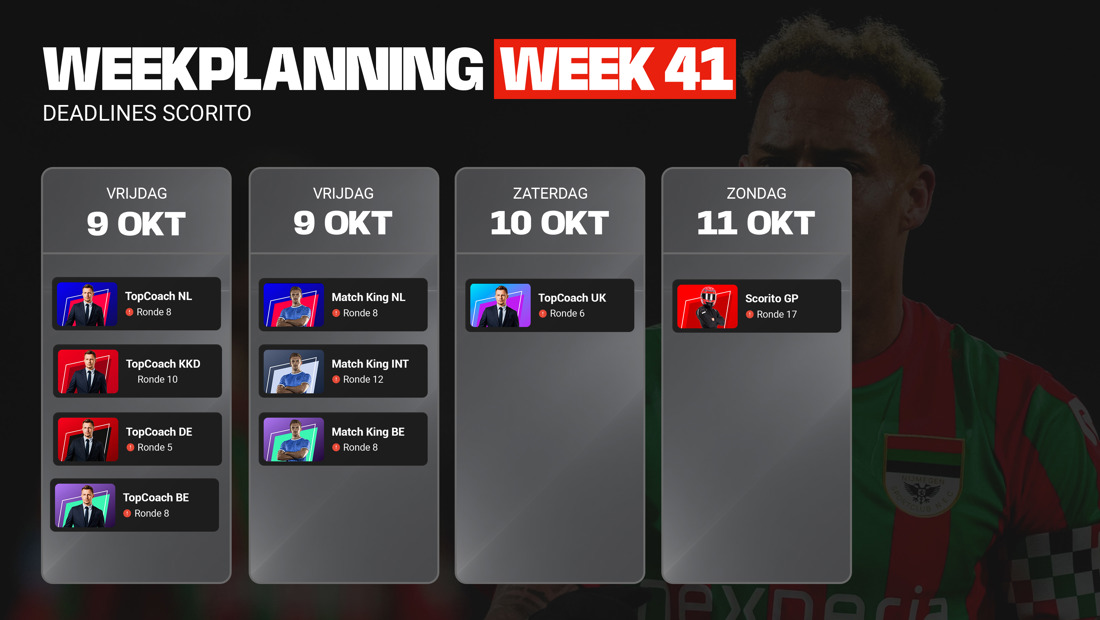 Weekplanning Week 41
